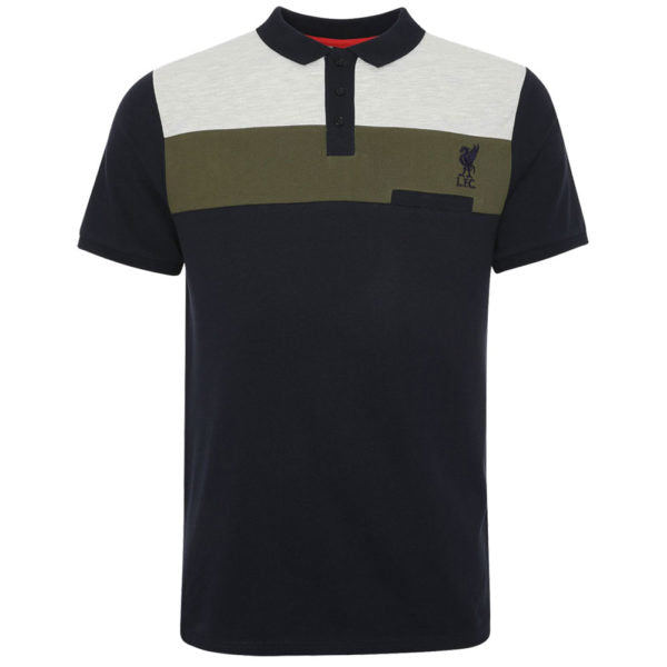 Liverpool FC Colour Block Polo Mens - Navy