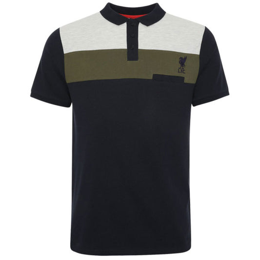 Liverpool FC Colour Block Polo Mens - Navy