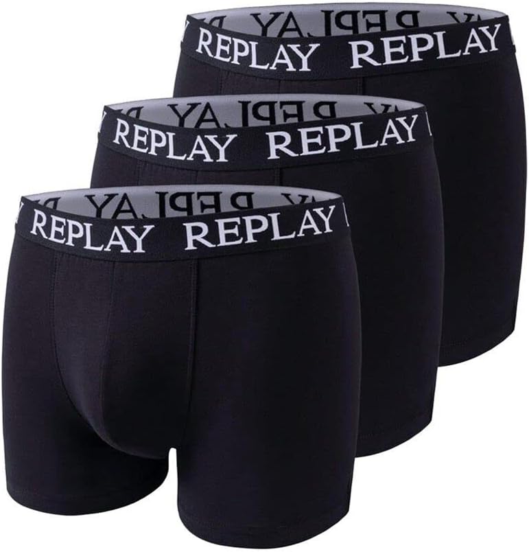 Replay Underwear Pack of 3 Boxer Trunks - Black