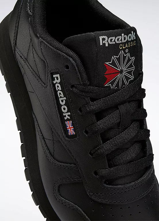 Reebok Classic Leather Womens Running Trainers -Black