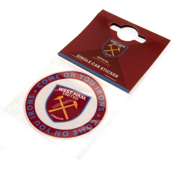 West Ham United FC Single Car Sticker