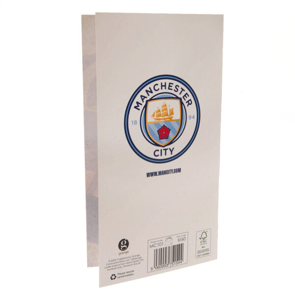 Manchester City FC Birthday Card Retro