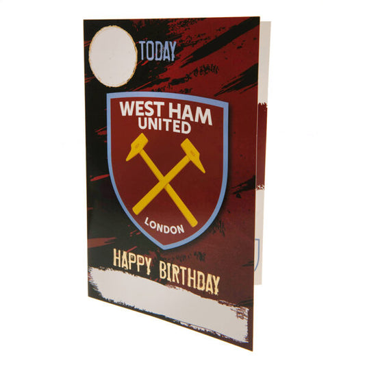 West Ham United FC Birthday Card With Stickers