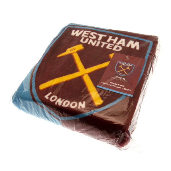 West Ham United FC Poncho Blanket - Adults