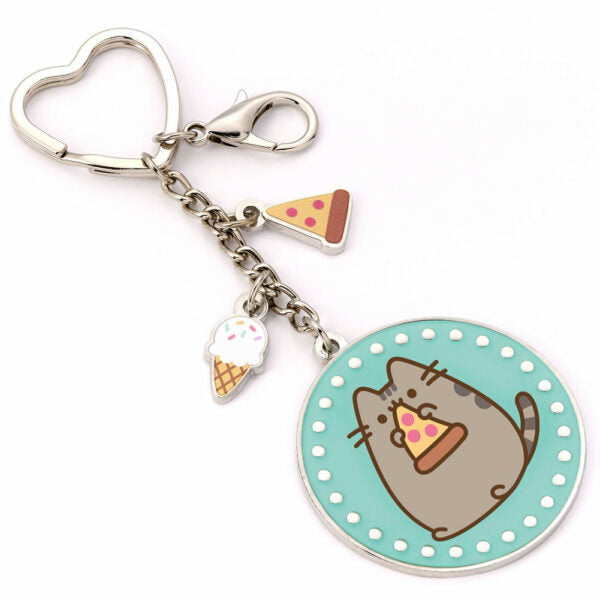 Pusheen Charm Keyring - Pizza