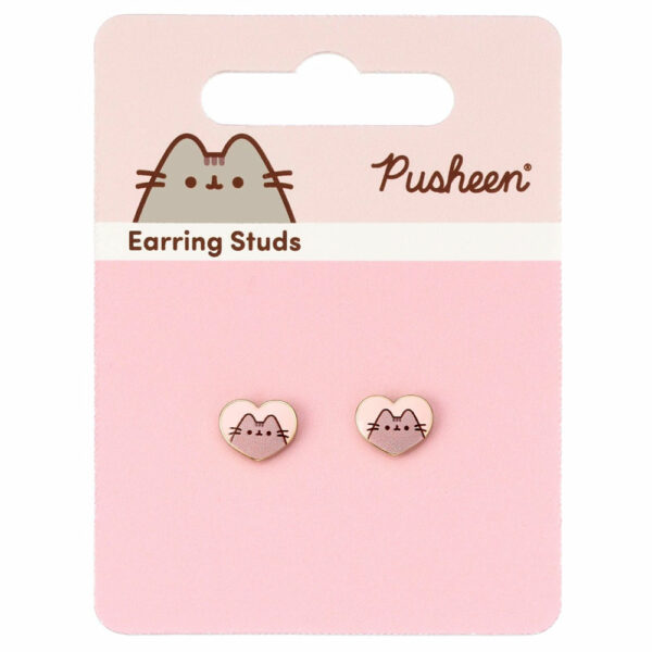 Pusheen Gold Plated Heart Earrings