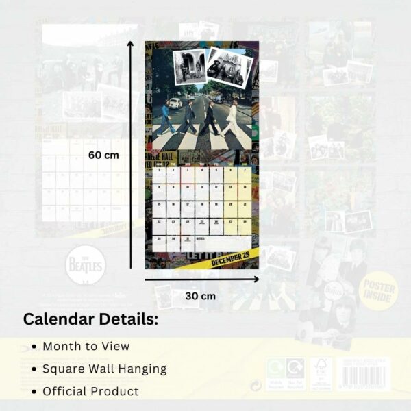 The Beatles Square Calendar 2025