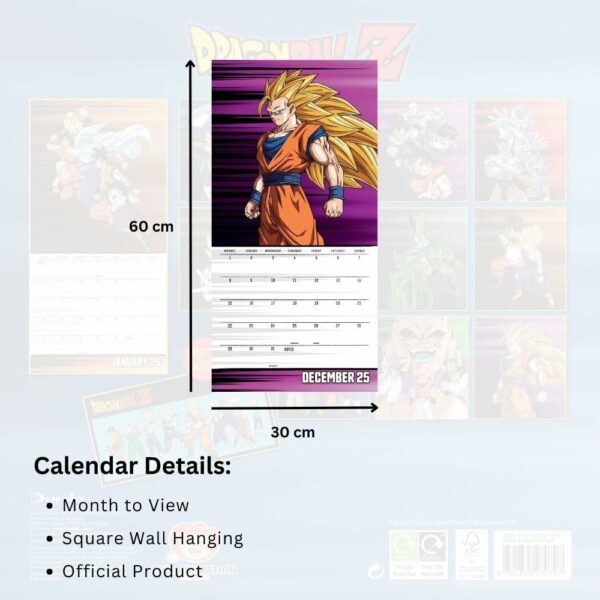 Dragon Ball Z Square Calendar 2025