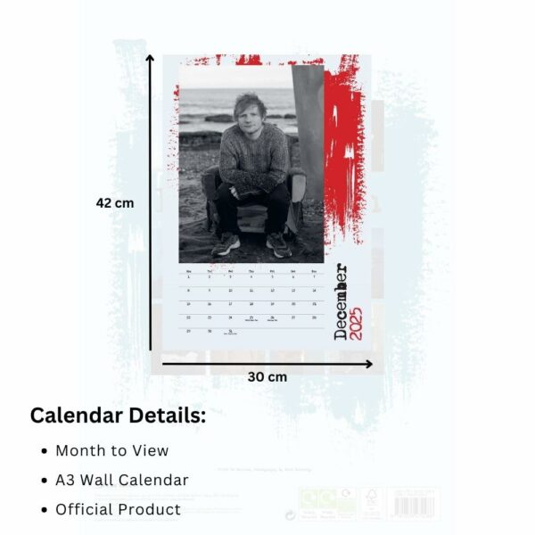 Ed Sheeran A3 Calendar 2025