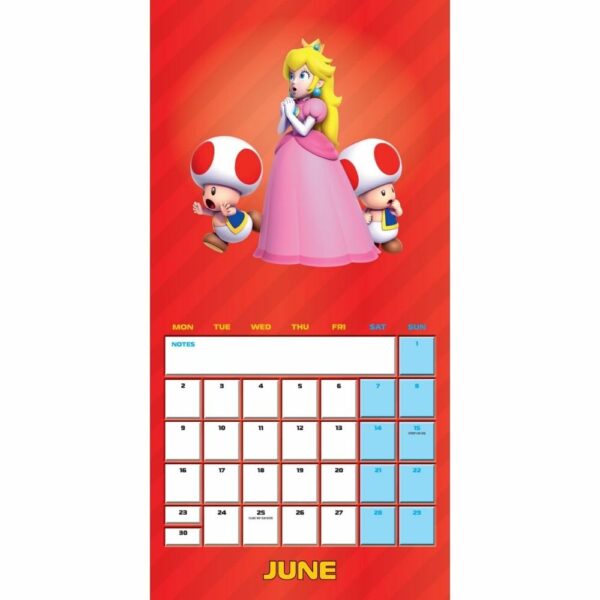 Super Mario Square Calendar 2025