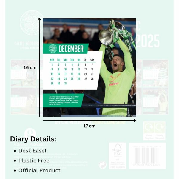 Celtic FC Desktop Calendar 2025