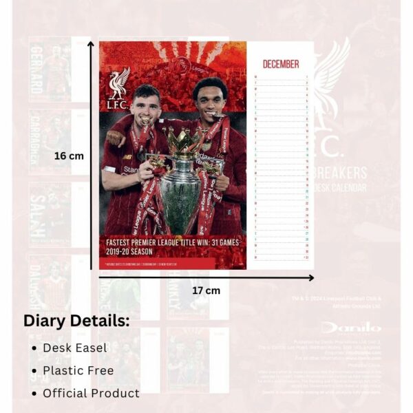 Liverpool FC Desktop Calendar 2025