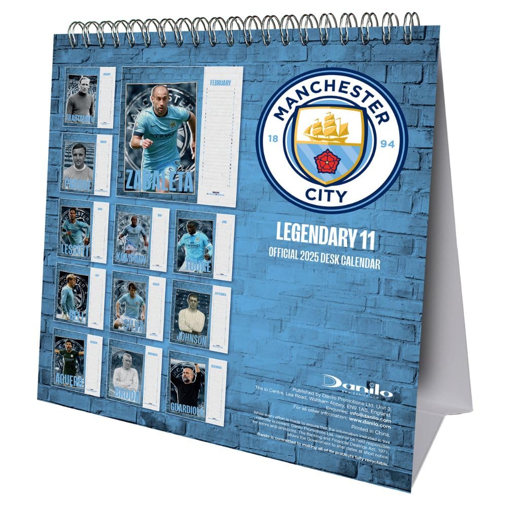 Manchester City FC Desktop Calendar 2025