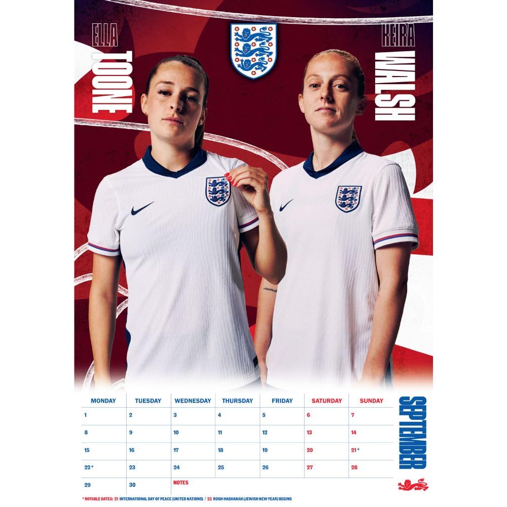 England Lionesses A3 Calendar 2025