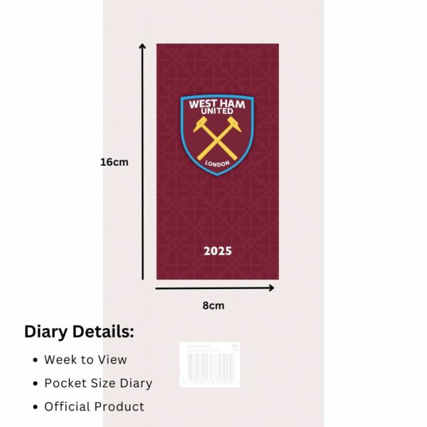 West Ham United FC Slim Diary 2025