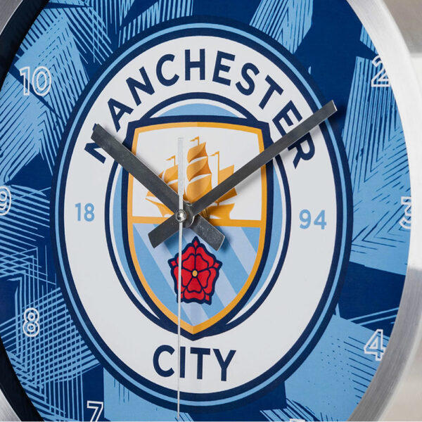 Manchester City FC Geo Metal Wall Clock