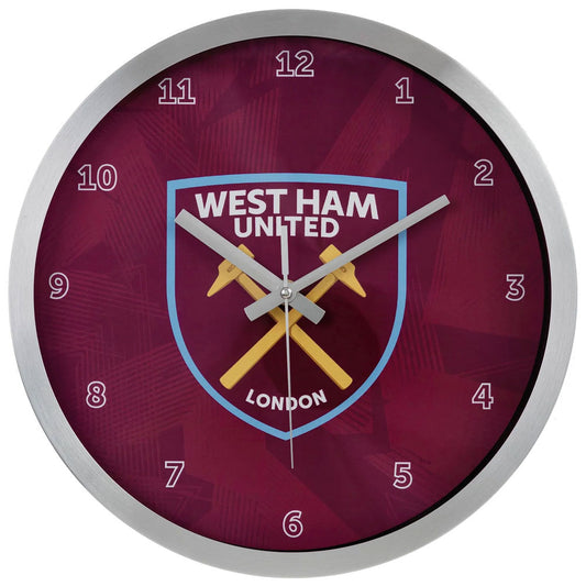 West Ham United FC Geo Metal Wall Clock