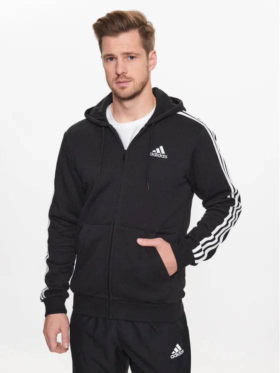 adidas Essentials Fleece FZ Hoodies - Black/White