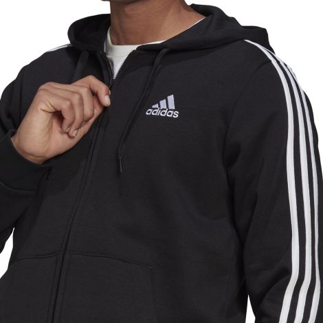 adidas Essentials Fleece FZ Hoodies - Black/White