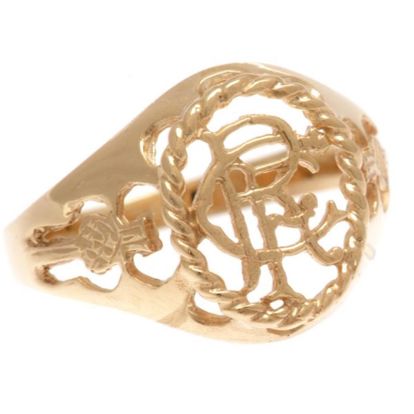 Rangers FC 9ct Gold Crest Ring - Large