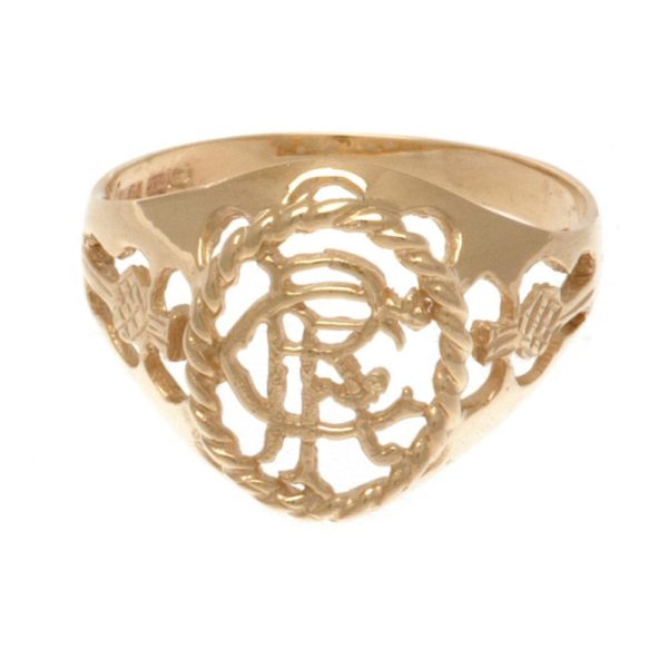 Rangers FC 9ct Gold Crest Ring - Large