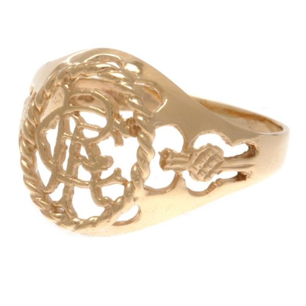 Rangers FC 9ct Gold Crest Ring - Large