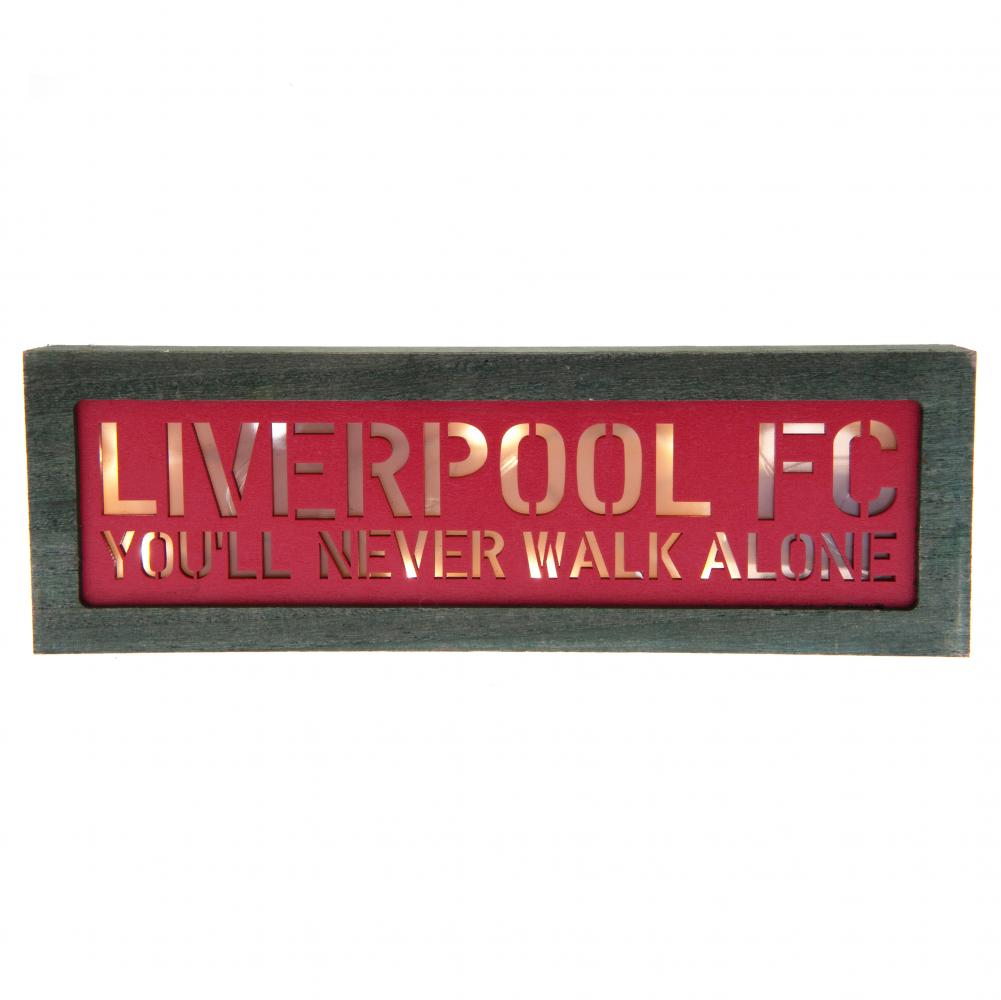 Liverpool FC Light Up Wooden Sign