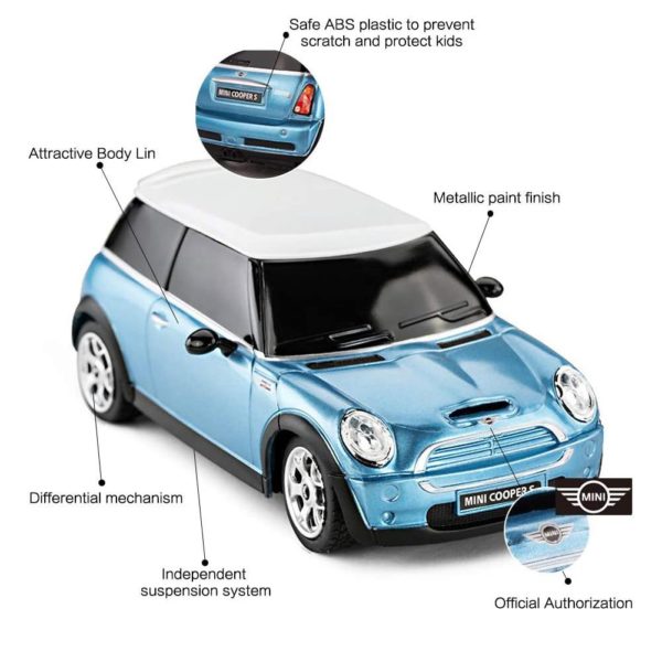 Mini Cooper S Radio Controlled Car 1:24 Scale - Blue