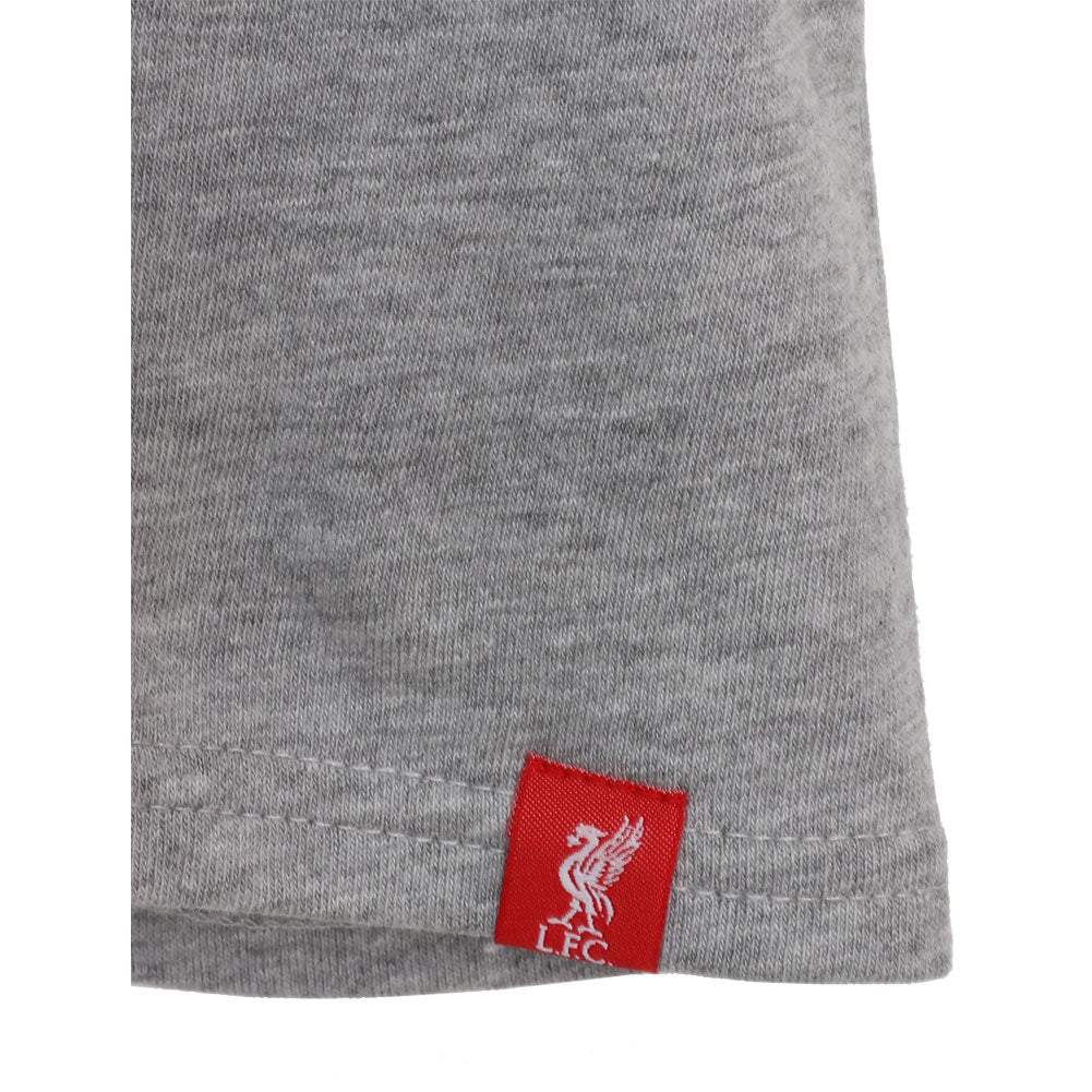 Liverpool FC Crest T Shirt Mens Grey - Large