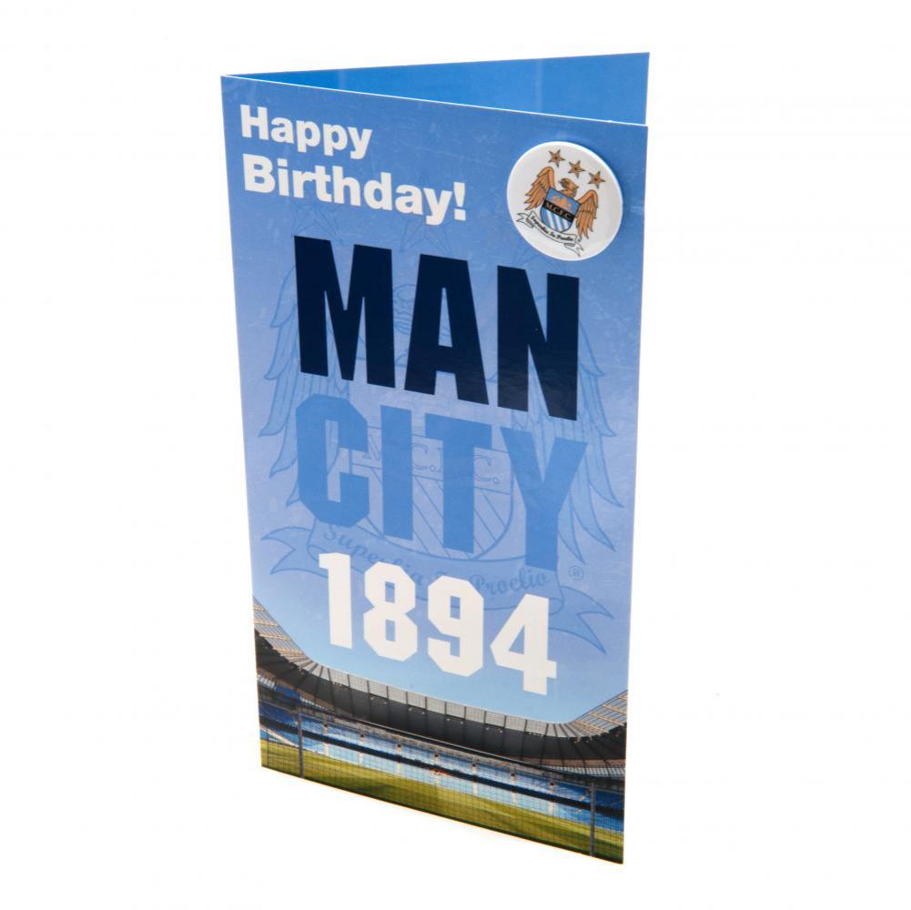 Manchester City FC Birthday Card & Badge