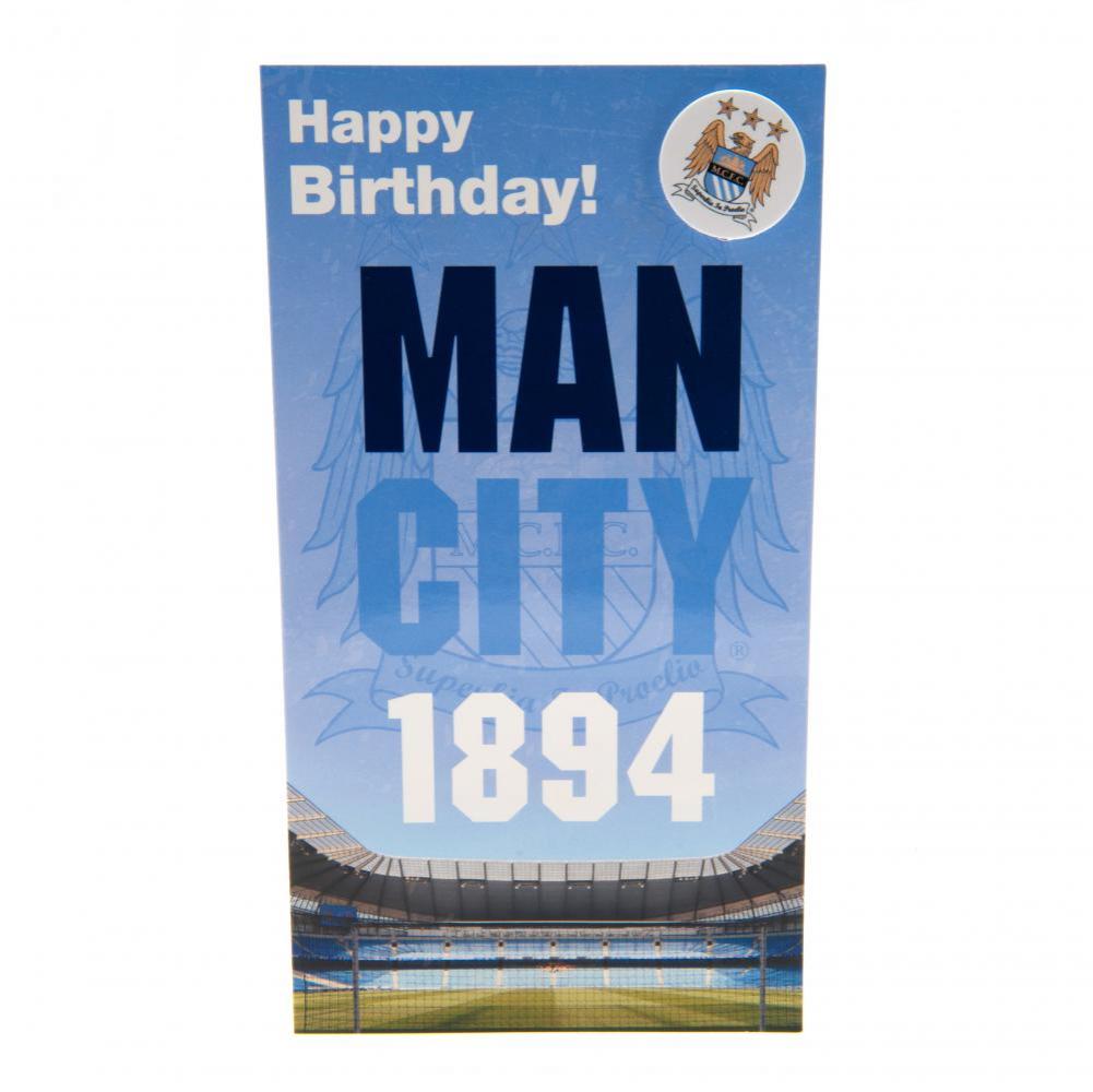 Manchester City FC Birthday Card & Badge