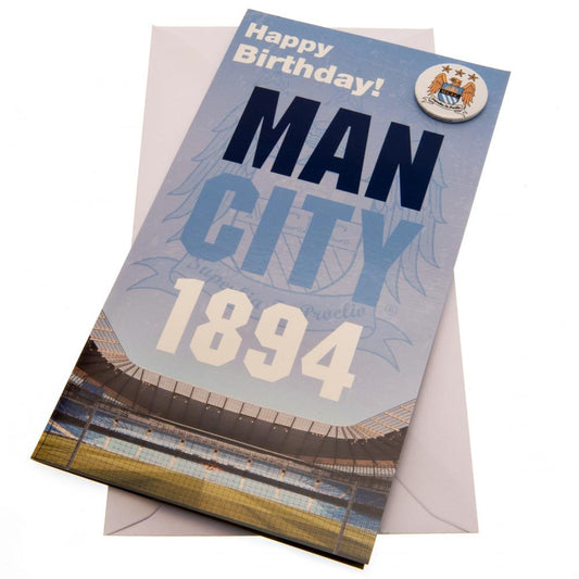 Manchester City FC Birthday Card & Badge