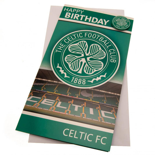 Celtic FC Birthday Card &Badge