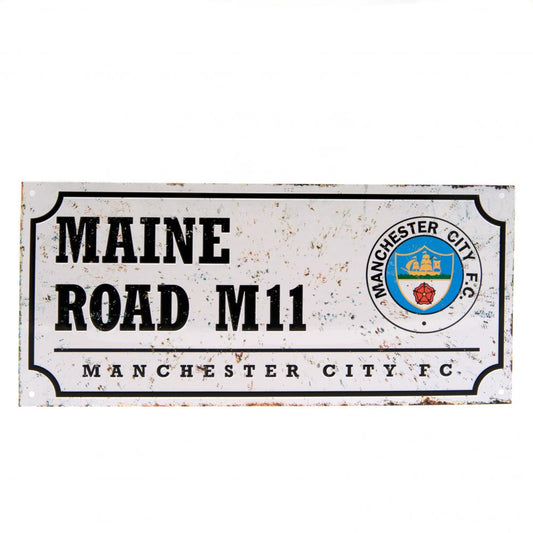 Manchester City FC Street Sign Retro