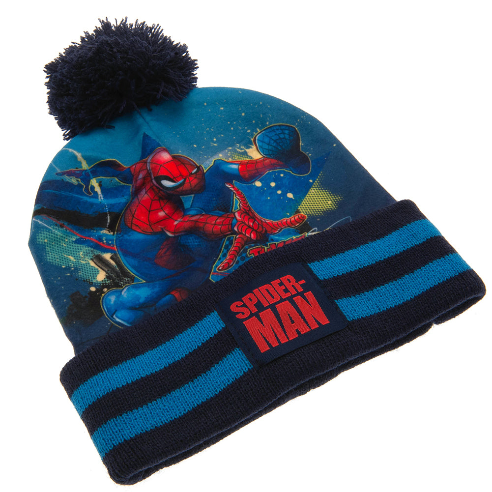 Spider-Man Junior Bobble Hat & Glove Set