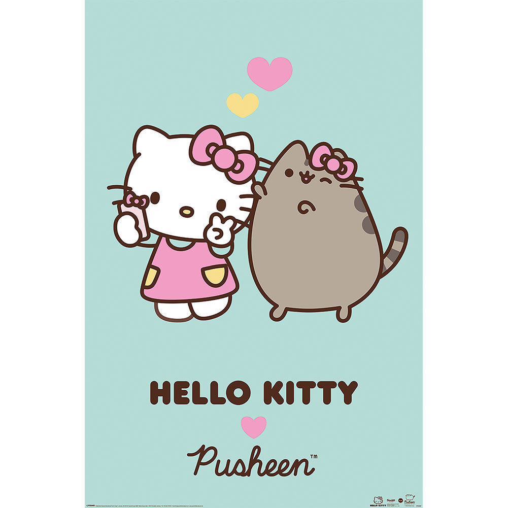 Pusheen & Hello Kitty Poster