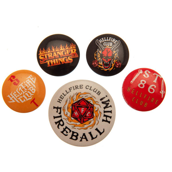 Stranger Things Button Badge Set - Hellfire Club