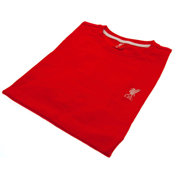 Liverpool FC Embroidered T Shirt - Mens - Red