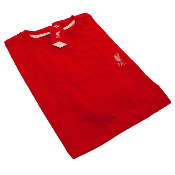 Liverpool FC Embroidered T Shirt - Mens - Red