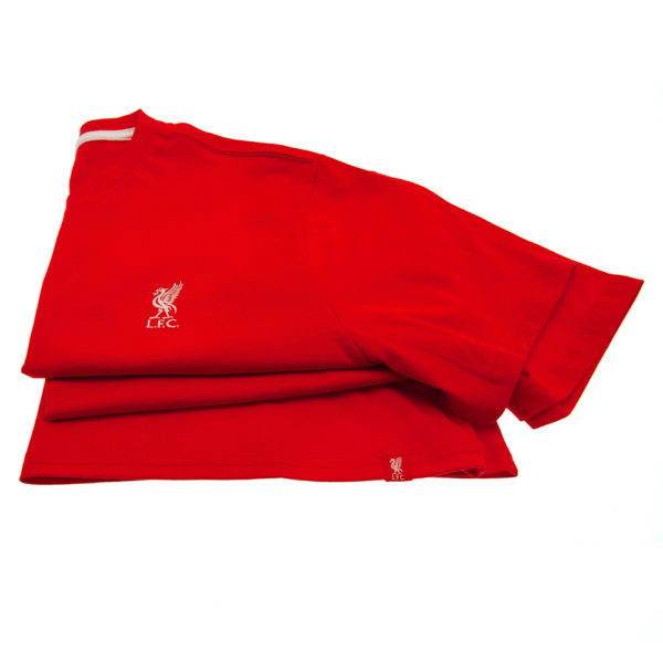 Liverpool FC Embroidered T Shirt - Mens - Red