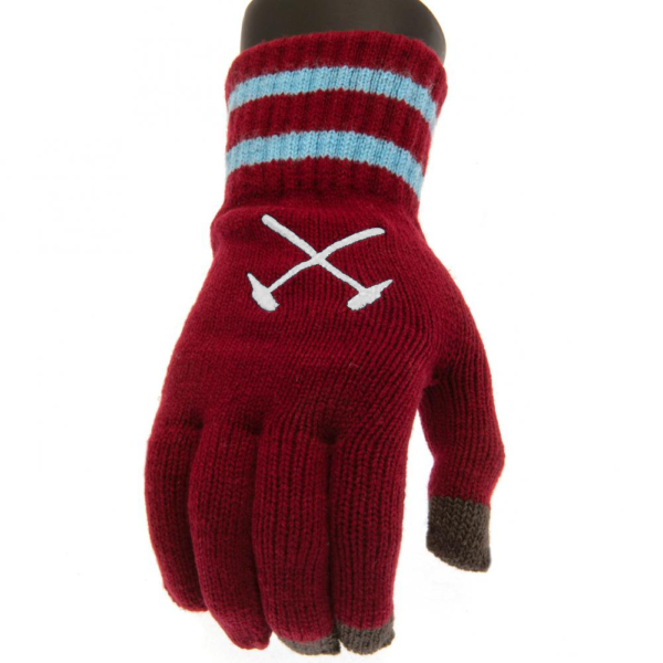 West Ham United FC Touchscreen Knitted Gloves - Youths