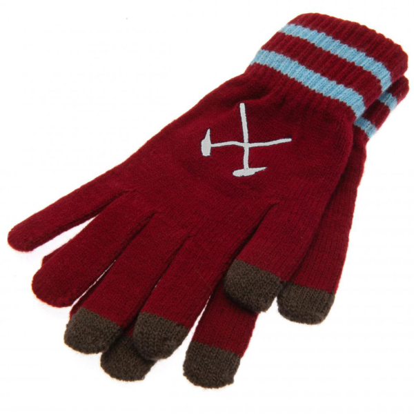 West Ham United FC Touchscreen Knitted Gloves - Youths