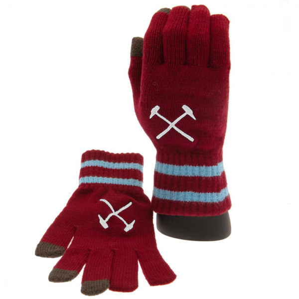 West Ham United FC Touchscreen Knitted Gloves - Youths